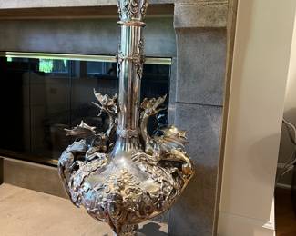 Giant Dragon Silver płate Gothic Vase $2500 Firm