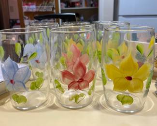 Vintage Handpainted Glasses 