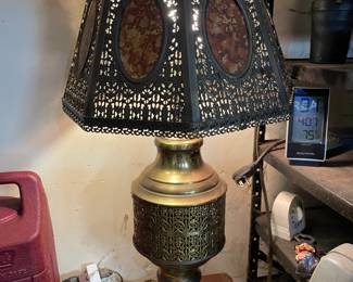 Brass Filagree Lamp 