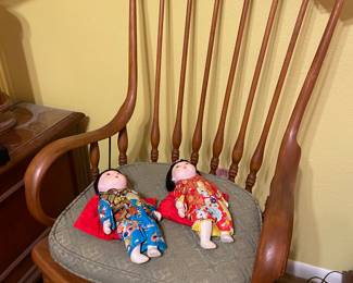 Vintage Arm Chair , Asian Dolls 