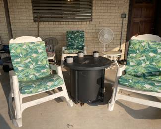 Outdoor Rocking Chiairs, outdoor Fire Pit