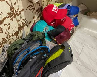 Nice Backpacks, lots of Caps 