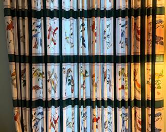 Bird print drapery panels/4 available