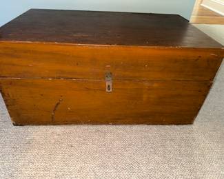 Old wooden footlocker