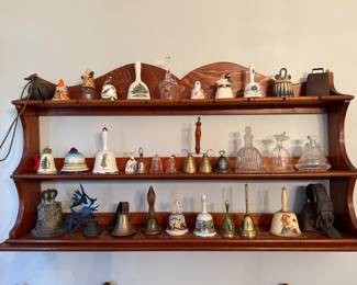 Wall shelf and bell collection