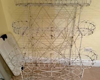 Victorian wire plant stand