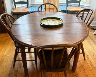 Very old round table and chairs…w/4 leaves