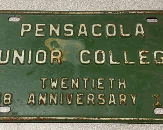 Pensacola Junior College 59-year-old license plate