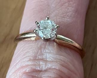 Diamond and 14 karat gold ring