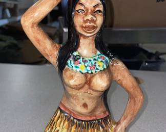 1950s mid-century hula girl decanter