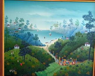Haitian Native Art Painting by Wilfrid Louis