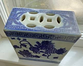 Chinese blue and white porcelain "opium" pillow