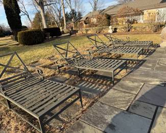 Outdoor metal chaise lounge chairs