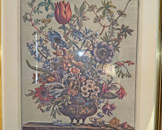 February The Twelve Months of Flowers by Robert Furber Framed Print