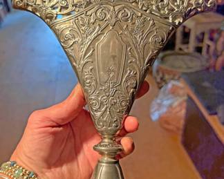 Godinger silver-plated fan-shaped vase