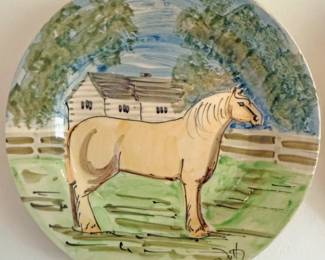 Stoneware plates made by Oxney Green Pottery in Rye, Sussex, England, specifically for Colonial Williamsburg