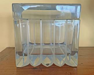 Heavy Cut Glass Lidded Box