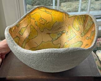 Concrete Heavily Textured Ceramic Bowl 