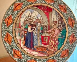 Villeroy & Bock Collectors Plates The Russian Fairy Tail Series -- The specific scene depicted on your plate is titled "Vassilissa is Presented to the Tsar" and it is the 6th plate in the "Vassilissa the Fair" series, released around 1981. The artwork is based on original illustrations by the renowned Russian artist Boris Zvorykin.
