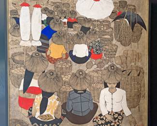 Original Mixed Media Painting By The Thai Artist Sukrid Thareenak  