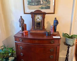 Chest, clock, decor