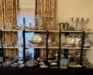Large selection of Silver plated serving pieces 