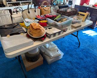 Purses, Hats, Umbrellas, Fans, Socks, Hose, Garment Bags, etc.