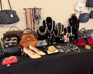 Designer Handbags, Costume Jewelry 