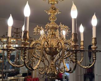 Beautiful Ornate Brass Chandelier 