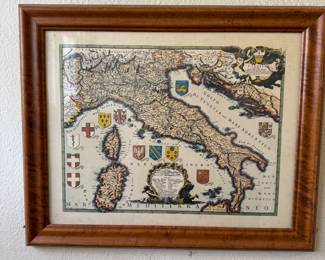 Framed map of Italy