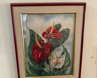 MCM Ted Mundorff Floral Airbrush Painting