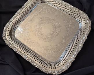 Square Silver Plated Tray