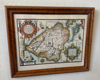 Framed Dutch map of South America