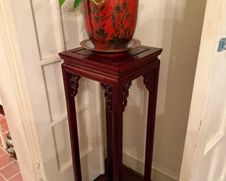 Chinese carved rosewood Plant stand, Potted plant