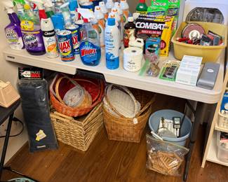 Cleaning supplies, Gardening supplies, Tools, Baskets