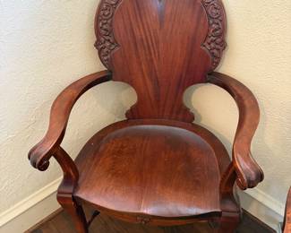 Antique Mahogany Wood Armchair