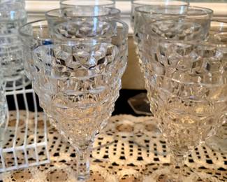 Fostoria American Clear Crystal Cubist 7" Footed Stemware