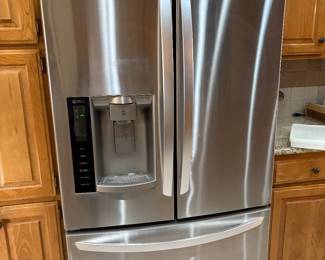 2012 - Total Capacity: 24.1 Cu. Ft. (16.4 Refrigerator / 7.7 Freezer)
Dimensions (W x H x D with Handles): 35 3/4" x 69 3/4" x 34 1/4"
Finish: Stainless Steel
Ice & Water: External Dispenser, Slim SpacePlus™ Ice Maker
Shelving: 5 SpillProtector™ Glass Shelves (Cantilevered/Split), Glide N' Serve™ Drawer
Crispers: 2 Humidity-Controlled
Lighting: Premium LED
Freezer: Pull Drawer with 2 Drawers/Baskets