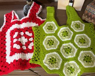 1970's hand crocheted vests