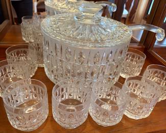 RARE Gorham Punchbowl set Olive Cut Pattern