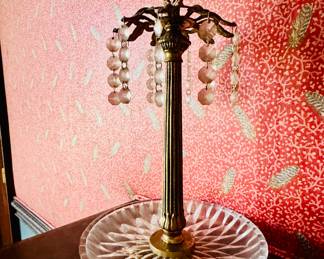 Pair of small crystal decorative pieces~may I suggest a candy dish use or almonds in the rimmed crystal vase