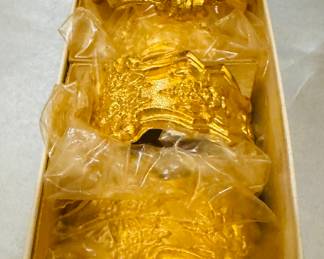 Gold Baroque napkin rings