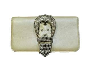 Ivory rhinestone clutch