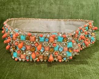 Coral and Turquoise seed belt