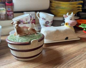 Vintage Buttercup for Shafford by B.S.J. 1979 Japan cow Butter dish 
