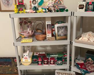 Various Easter and Christmas decorations 