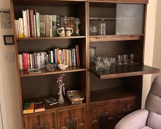 Book shelf with Liquor Cabinet. 