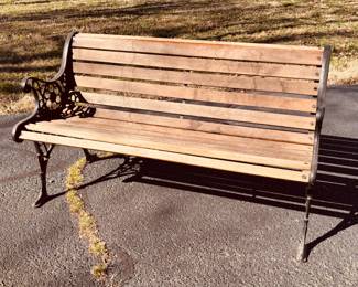 Cast iron frame garden bench...