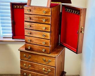 Oak jewelry chest (detail)...