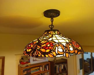 Vintage ceiling mount tiffany shade lamp